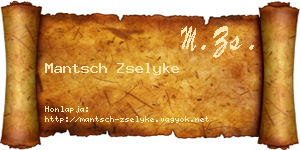 Mantsch Zselyke névjegykártya